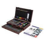Coffret de peinture en bois 141 pièces avec crayons de couleur pastels gras aquarelle Coffret de peinture en bois 141 pièces avec crayons de couleur pastels gras aquarelle