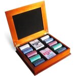 Coffret poker - la chineuse - rangement en bois - 2 jeux de 52 cartes et 200 jetons - bois clair