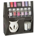 Coffret senteur - non spcifi - bougie encens - vanille - 6 huiles parfumes - 19h de combustion