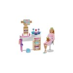 Coffret journee bien etre au spa pour barbie - poupee blonde + chiot - salon beaute et soin - avec accessoires ...