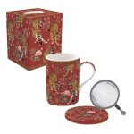 Coffret tisaniere en porcelaine filtre inox bengala - easylife