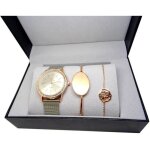 Coffret top ide cadeau 3 en 1 femme montre rose gold cuivre argent 2 bracelets