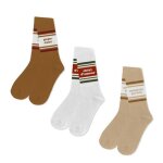 Coffret trio chaussettes papa ours homme marron chocolat / blanc / beige ivoire crme cru naturel taupe ...