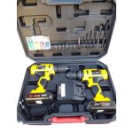 Coffret visseuse / perceuse - marque - 18v - 2 batteries li - ion - chargeur - accessoires
