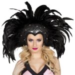 Coiffe br�silienne plumes noires - boland - accessoire de d�guisement - mixte - adulte - blanc - multicolor ...