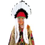 Accessoire - ningbo party supplies - coiffe chef indien avec plumes enfant