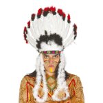 Coiffe indien - accessoire de tenue indienne - plumes blanches