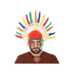 Coiffe dindien � plumes - atosa - accessoire de d�guisement - homme