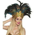 Coiffe plumes de paon - paillettes multicolor - boland - accessoire de d�guisement - mixte - adulte