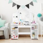 Costway coiffeuse pour enfants 2 en 1 avec miroir amovible bureau enfant avec 4 Étagères de style princesse ... Costway coiffeuse pour enfants 2 en 1 avec miroir amovible bureau enfant avec 4 Étagères de style princesse ...
