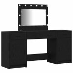 En solde coiffeuse moderne table de beaut� pour femmes avec tiroir 3 pcs noir bois ding�nierie a172