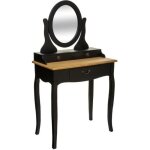 Coiffeuse chrysa noir 3 tiroirs - atmosphera cr�ateur dint�rieur