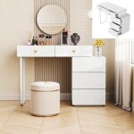 Coiffeuse table de maquillage minimaliste moderne sans miroir ni tabouret 90x 40 x 735 cm commode 5 tiroirs ...