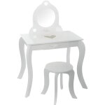 Coiffeuse et tabouret demoiselle enfant blanc l715cm - atmosphera createur dinterieur