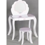 Coiffeuse et tabouret enfant sir�ne l705cm blanc - atmosphera createur dinterieur - blanc