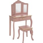 Coiffeuse et tabouret enfant sissi rose l60cm - atmosphera createur dinterieur