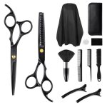Coiffure set ciseaux  effiler professionnel hair cutting scissors kit pour homme femme enfant cape de ...