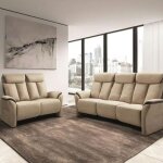 Coimbra - canap�s relax 3 places electrique et 2 places fixe beige