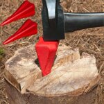 Coin fendeur deuba - 17cm acier carbone - � 75cm - facilite le fendage des b�ches