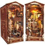 Coin livre diy book nook miniature 3d avec lampes led et meubles en bois