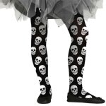 Collants opaques noirs ttes - de - mort pour enfant - marque - modle - halloween - intrieur - blanc ...