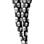 Paire de collants opaques noir ttes de mort femme