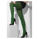 Collants rays noir - verts - horrorshop - accessoire pour costume de sorcire - femme