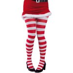 Collant ray opaque blanc et rouge - fille - enfant - idal pour dguisement de mre nol