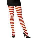 Collants rays rouge et blanc femme