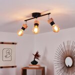 Collattoni plafonnier mtal / bois en noir / nature / chrome ampoule(s) non incluse(s)