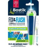 Colle forte bostik fix & flash photoactive transparent ultra rsistant - applicateur et tube 5 g