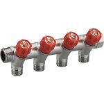 Collecteur m�le - femelle 20x27 � robinetteries rouges 4 d�parts 15x21 noyon & thiebault