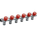 Collecteur m�le - femelle 20x27 � robinetteries rouges 6 d�parts 15x21 noyon & thiebault
