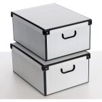 Collection lot de 2 bo�tes de rangement en carton multicolore 50 x 39 x 24 cm a220