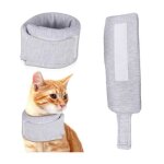 Collerette pour chat - doux - r�glable - anti l�chage - gris - l