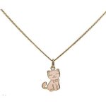 Collier 40cm - chaton - en plaqu� or v�ritable - pendentif chat et et chaine avec boite pour offrir - ...