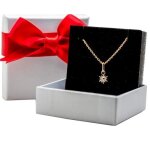 Collier 40cm - petit soleil �toil� en plaqu� or v�ritable - ensemble pendentif et chaine 40cm avec boite ...