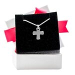 Collier 45cm - avec pendentif grec - argent 925 - ensemble croix grecque avec coffret - cadeau femme