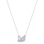 Collier - 5514421 - swan (cygne) - cristaux blancs swarovski - dancing stone cha�ne 38?43 cm