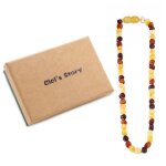 Collier d ambre(multicolor raw)(33cm) - boite cadeau