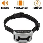 Collier anti - aboiement pour chien rechargeable automatique anti bark dog collar �cran lcd argent