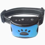 Collier anti aboiement rechargeable pour chien sans choc �lectrique avec bip et vibration - bleu