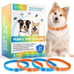 Collier anti puces pour chien 4 pi�ces anti tiques pour chien r�glable et imperm�able s�r et naturel ...