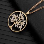 Collier arbre de vie en cristal avec pendentif pour femmes - argent - fjfk2302 Collier arbre de vie en cristal avec pendentif pour femmes - argent - fjfk2302