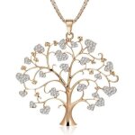 Collier arbre de vie dore arbre de vie cristaux autrichien