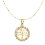 Collier arbre de vie en or 18k - chane 42cm - ac0908 - femme