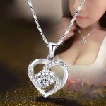 Collier en argent en forme de coeur pour femmes - s925 - cadeau danniversaire pour dames