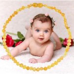 Collier bébé baltique ambre givré collier molaire de dentition bébé enfant 33cm Collier bébé baltique ambre givré collier molaire de dentition bébé enfant 33cm