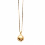 Collier - bijoux - pendentif boule - plaqué or 18 carats - 45 cm - 12 mm Collier - bijoux - pendentif boule - plaqué or 18 carats - 45 cm - 12 mm