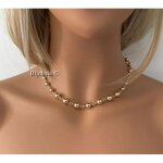 Collier - bijouxia - maille boule - plaqu or 18 carats - longueur 45 cm - largeur 8 mm